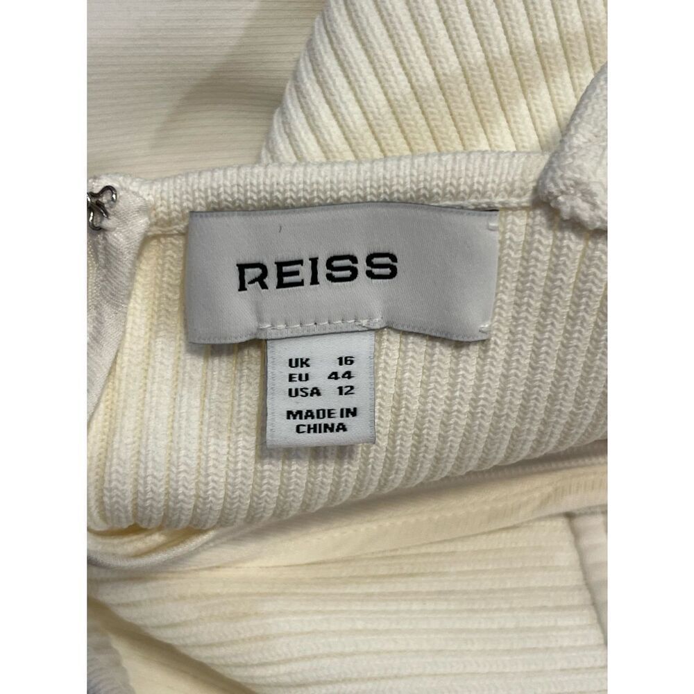 Reiss Carla Perforated-Knit Wide-Leg Jumpsuit in Ivory in size 12 - Picture 11 of 13